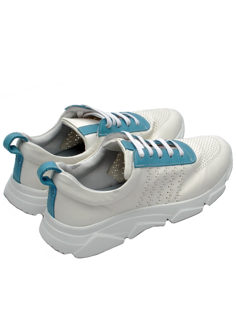Sneaker Donna Piero Casari Lucia Nappa Bianca Cielo Pe25 - Calzature Nucca