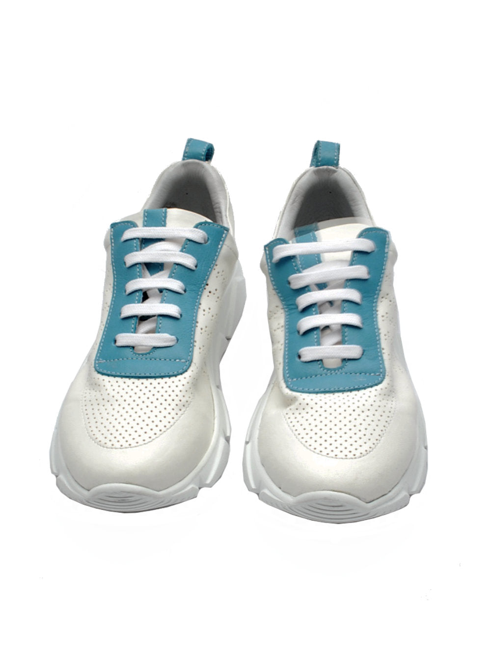 Sneaker Donna Piero Casari Lucia Nappa Bianca Cielo Pe25 - Calzature Nucca