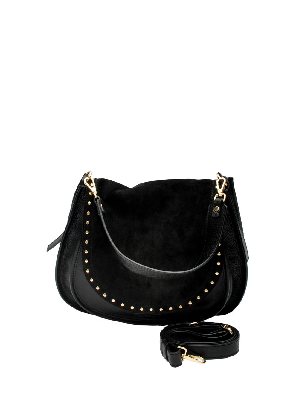 Borsa Ripani Bina - Pelle e Camoscio Nero Art. 1081 Ai26