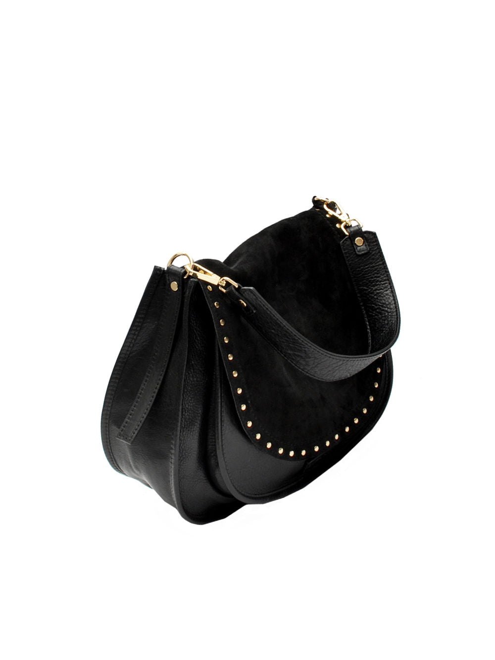 Borsa Ripani Bina - Pelle e Camoscio Nero Art. 1081 Ai26