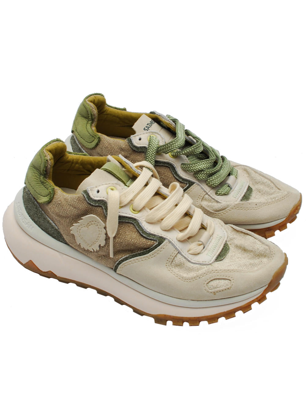 Sneakers Uomo Satorisan Chacrona Metta 110117 Lino Whitewisp Algue Pe25 - Calzature Nucca