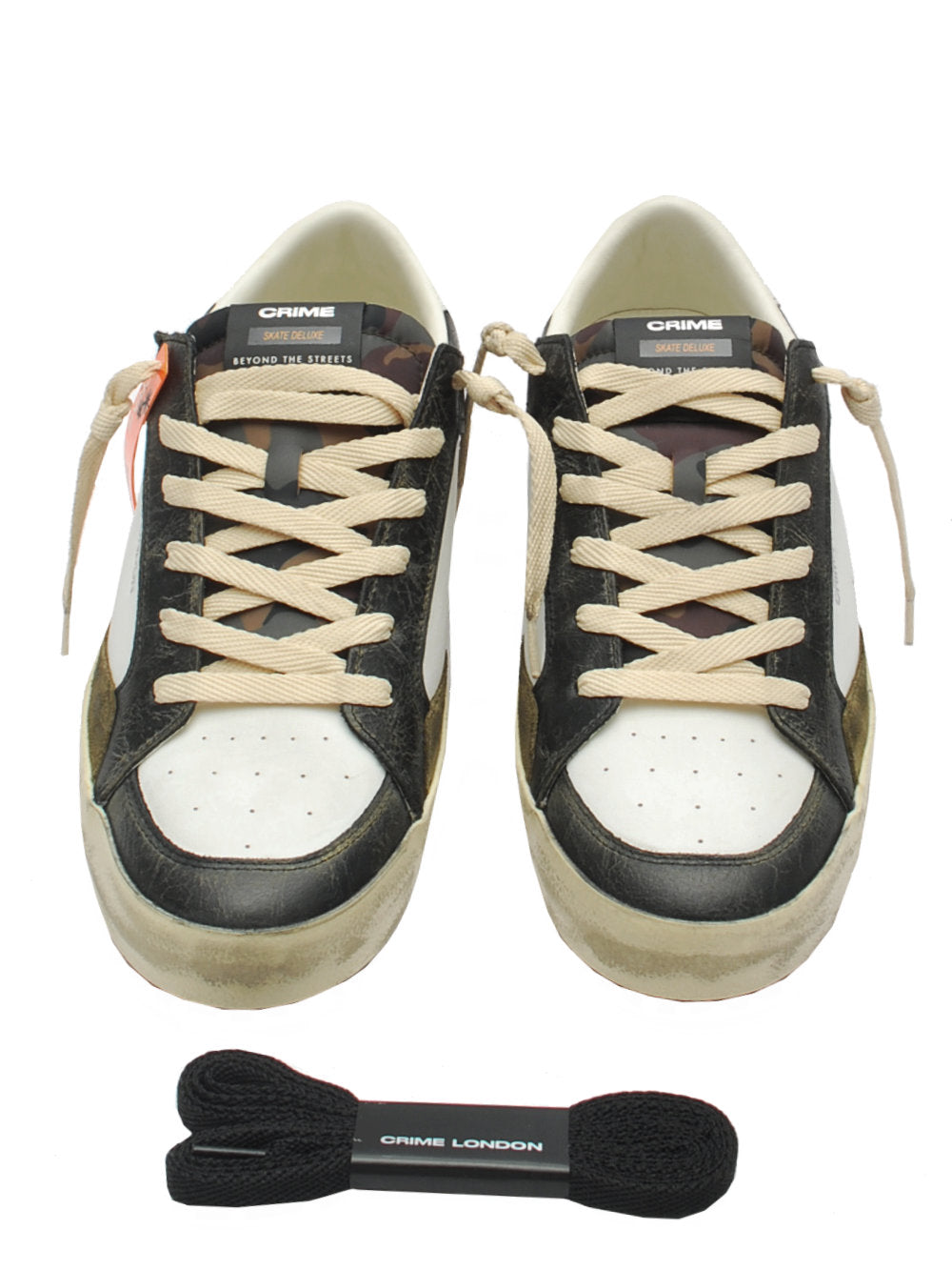 Sneakers Uomo Crime London Sk8 Deluxe Bianco Nero 11105 ai25 Calzature Nucca
