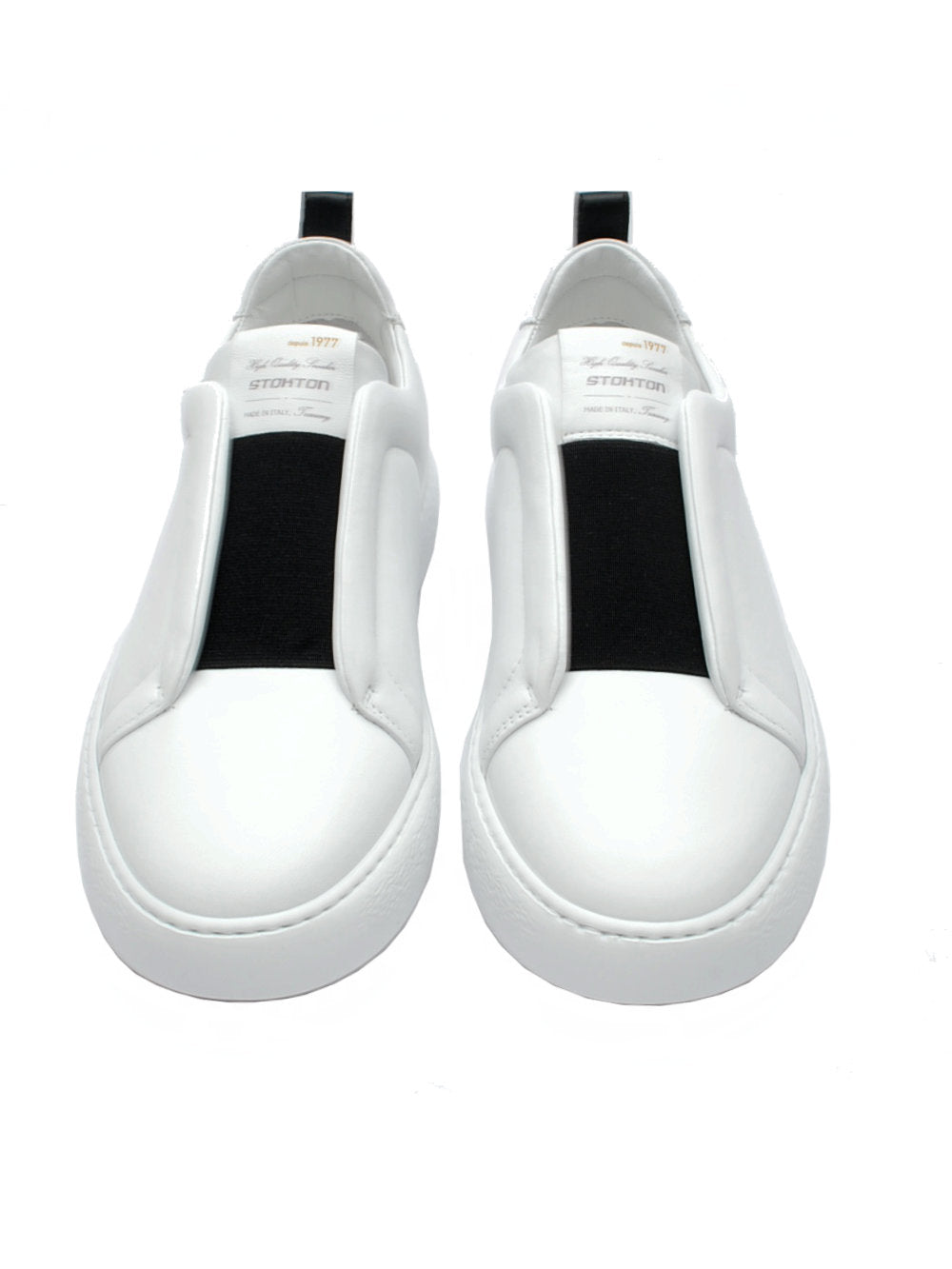 Sneakers Slip On Donna Stokton 213d Bianche con Elastico Pe25- Calzature Nucca