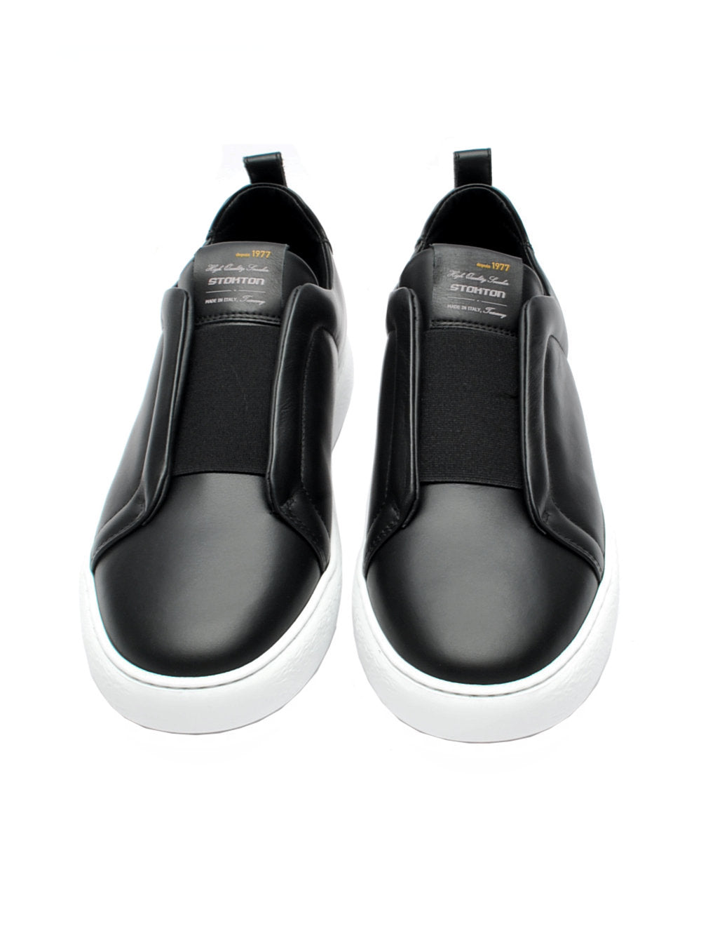 Sneakers Slip On Uomo Stokton 213u Vitello Nero con Elastico Pe25 - Calzature Nucca