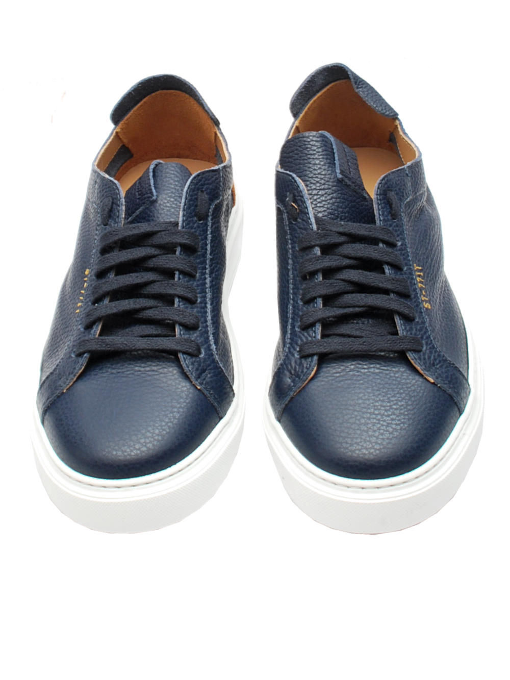 Sneakers Uomo Stokton 255u Vitello Bottalato Blu Sfoderato Pe25 - Calzature Nucca