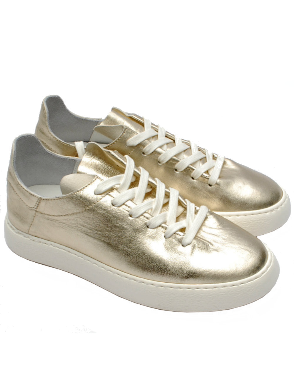 Sneakers Donna Stokton 752d Platino in Pelle Pe25 - Calzature Nucca