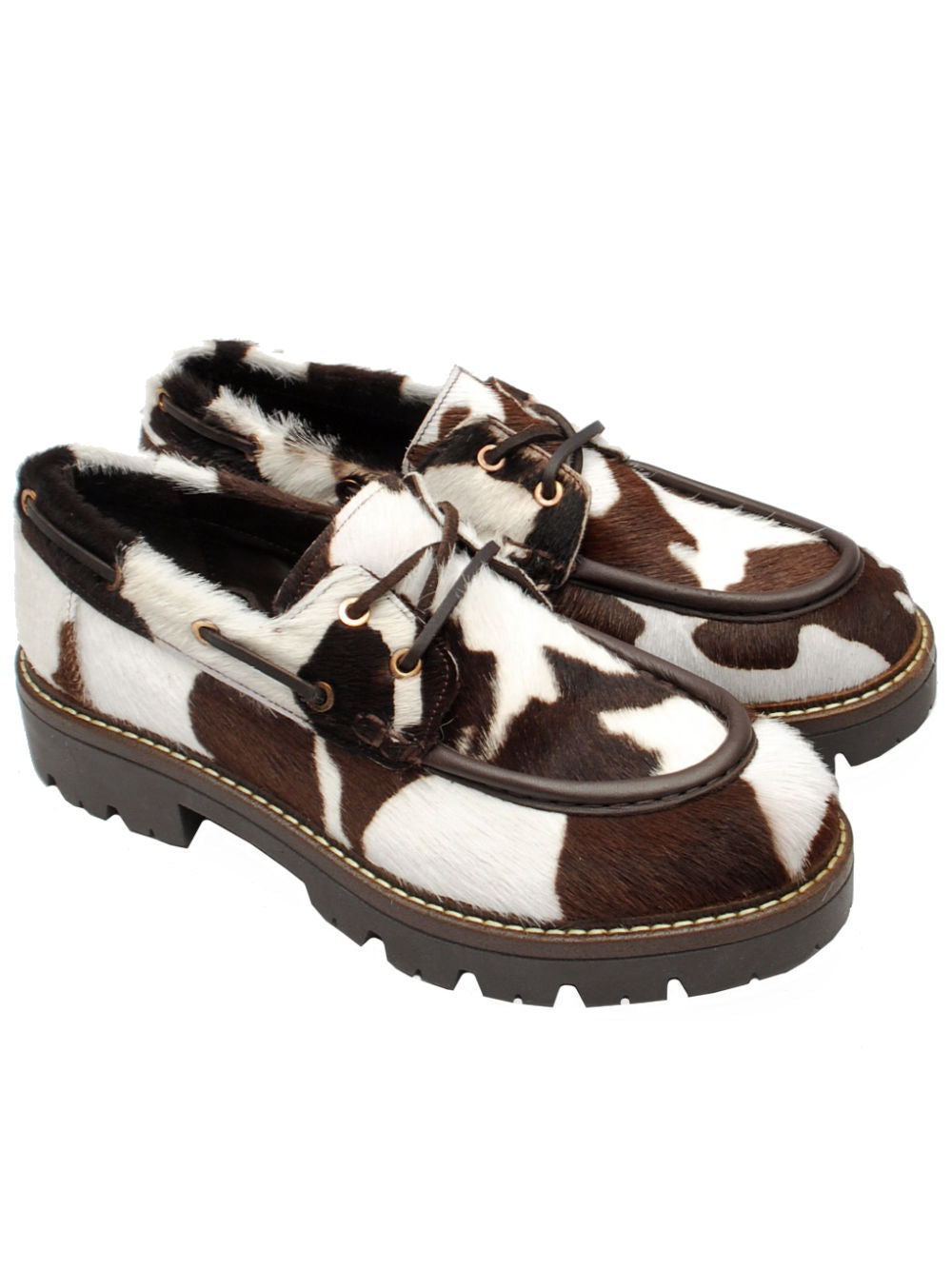 Barca Donna Stokton Rochelle 005 Cow Hair White Brown Ai26