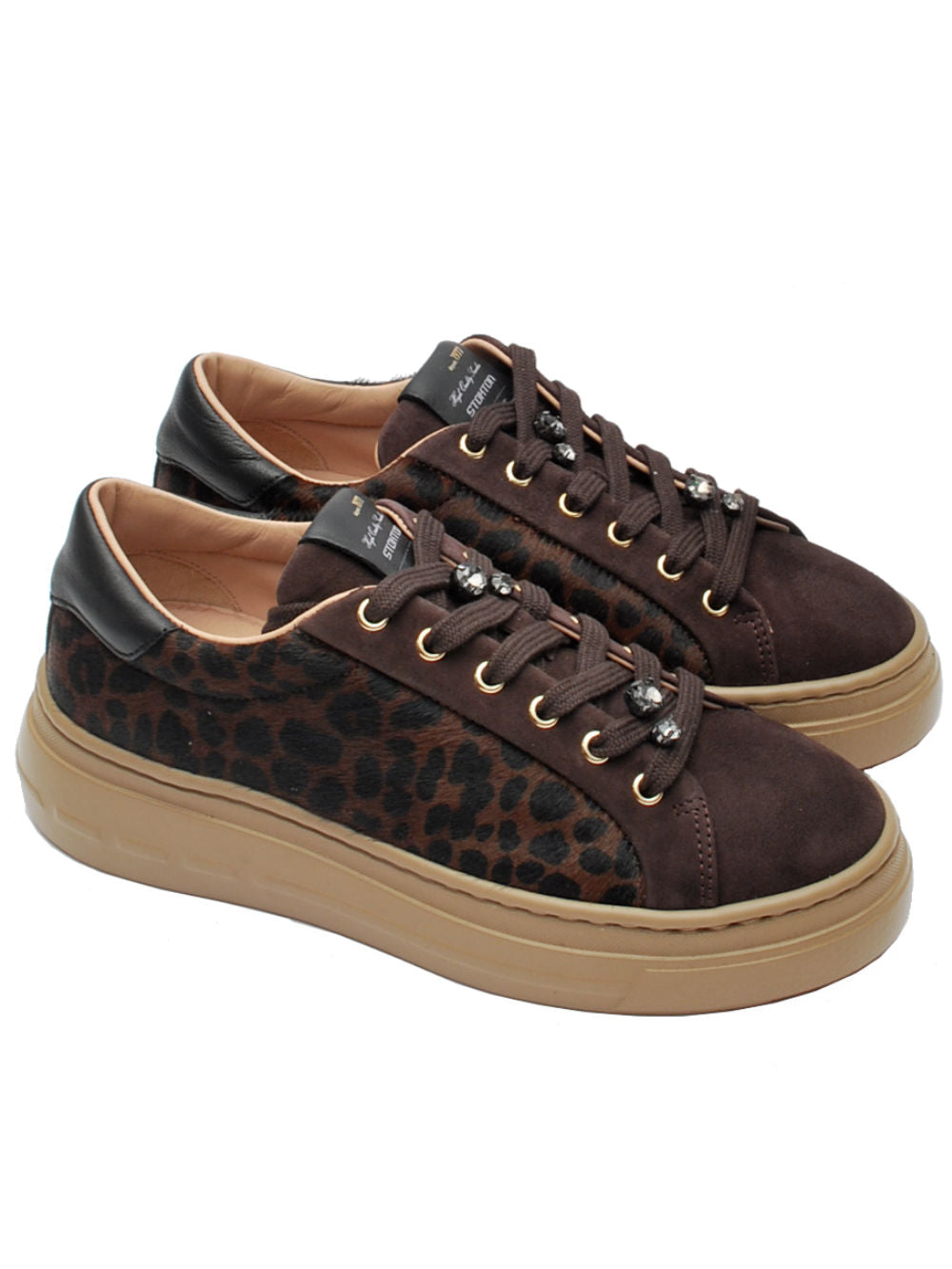 Sneaker Donna Stokton 220 Leopard Dark Brown Ai26