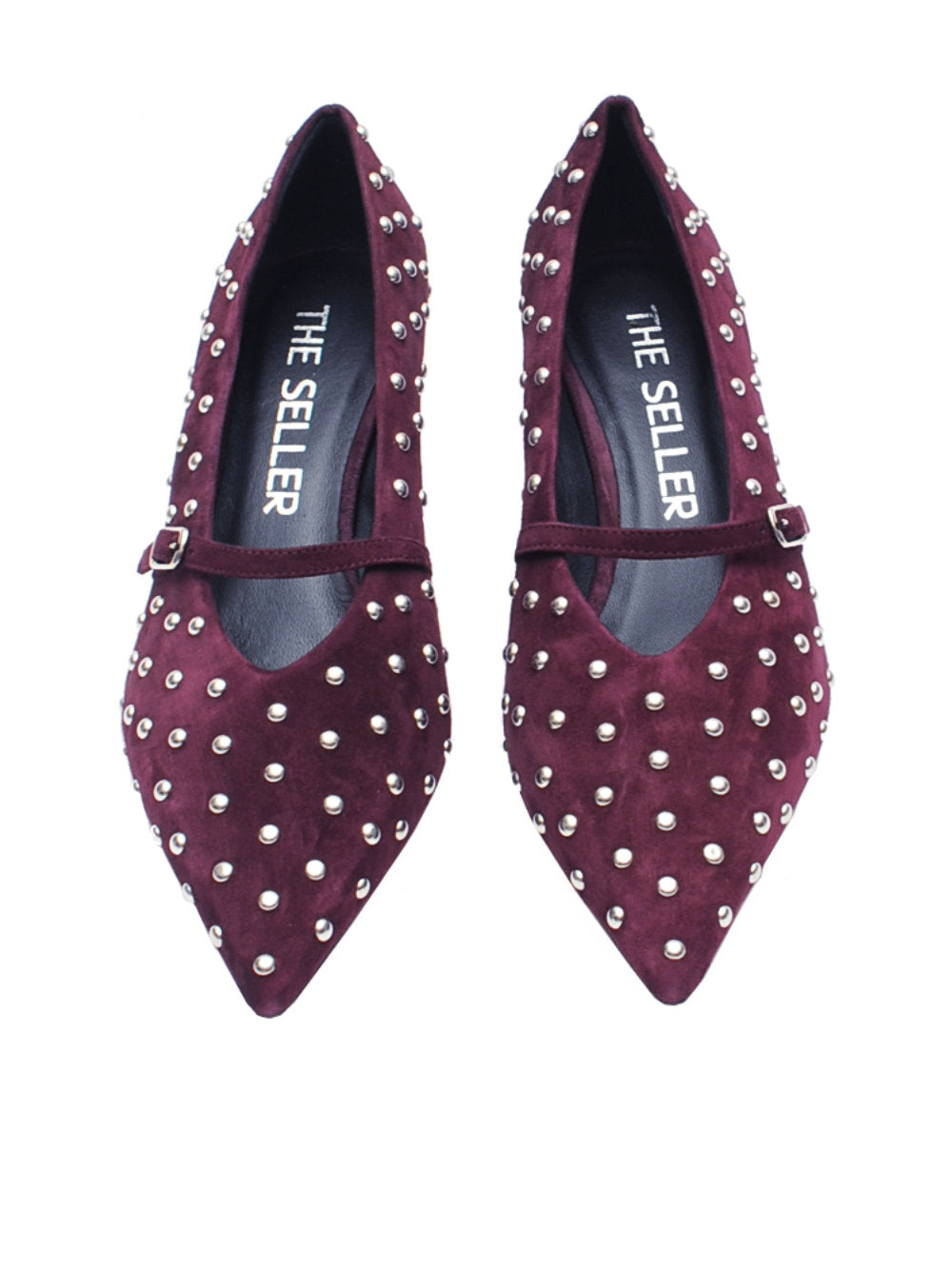 Décolleté The Seller SS3007 - Borchie in Camoscio Vino Ai25 - Calzature Nucca