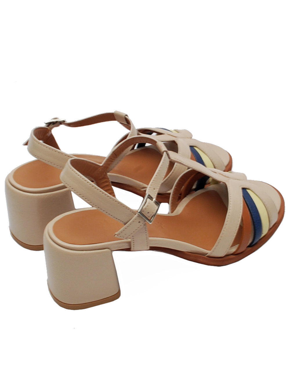 The Seller Sandalo 339 Capra Beige Multicolore| Tacco 5cm Pe25 Calzature Nucca