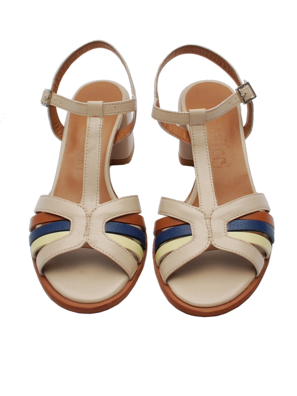 The Seller Sandalo 339 Capra Beige Multicolore| Tacco 5cm Pe25 Calzature Nucca