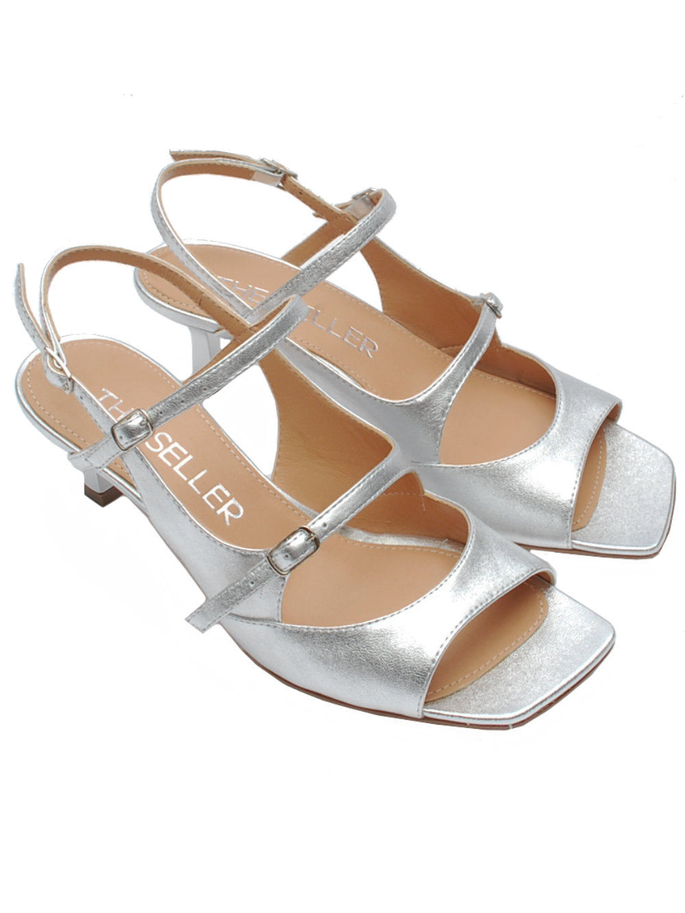Sandalo con Cinturini The Seller SE1047 Wash Argento Tacco 50 Pe25 - Calzature Nucca