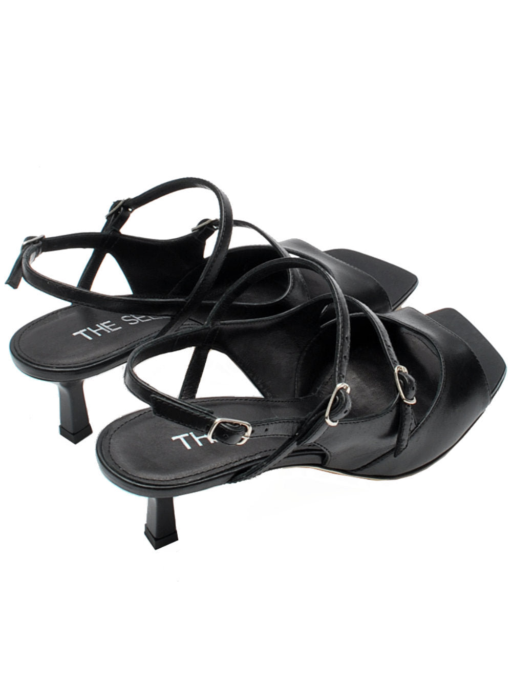 Sandalo con Cinturini The Seller SE1047 Nappa Nero Tacco 50 Pe25 - Calzature Nucca