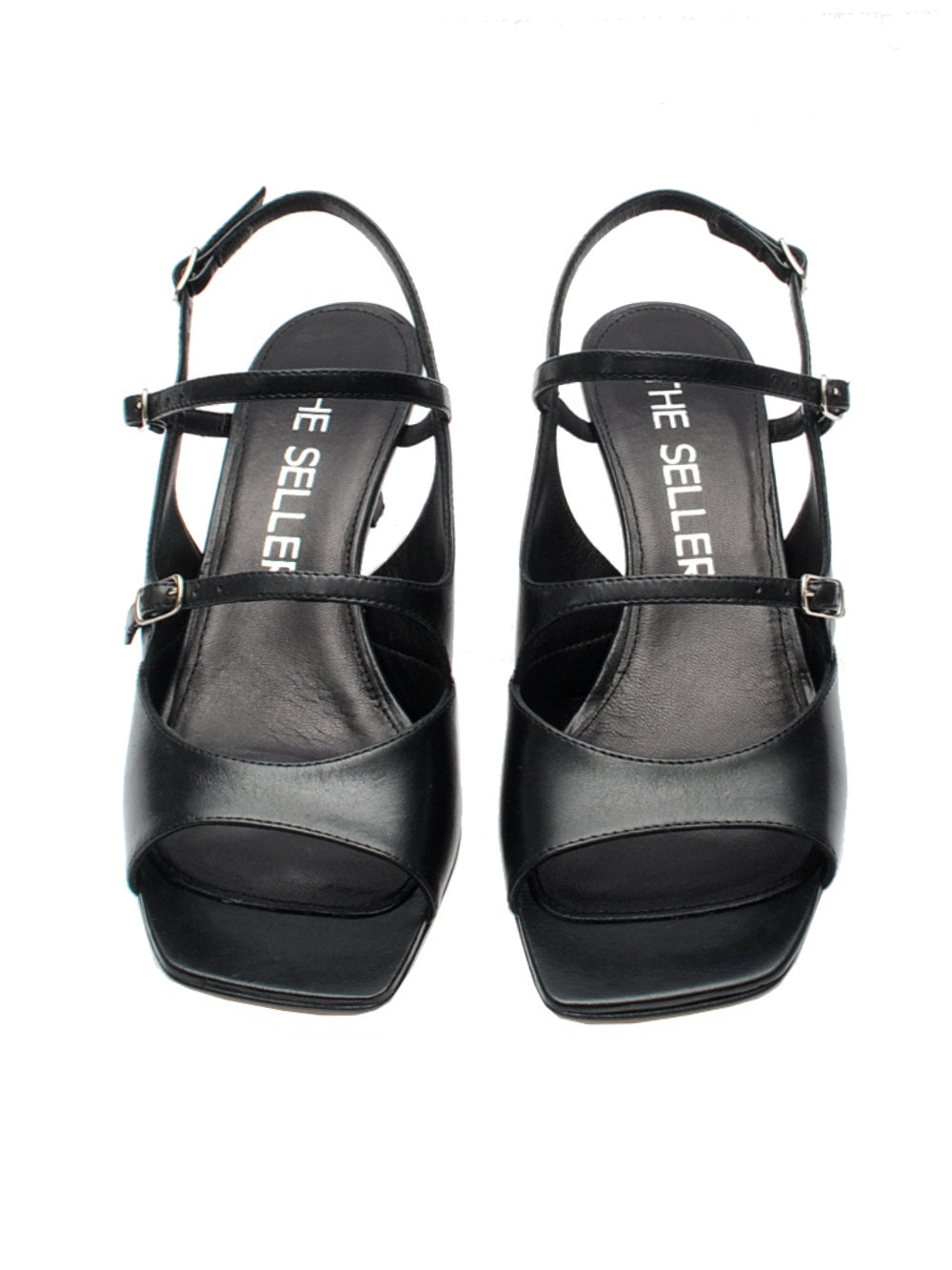 Sandalo con Cinturini The Seller SE1047 Nappa Nero Tacco 50 Pe25 - Calzature Nucca