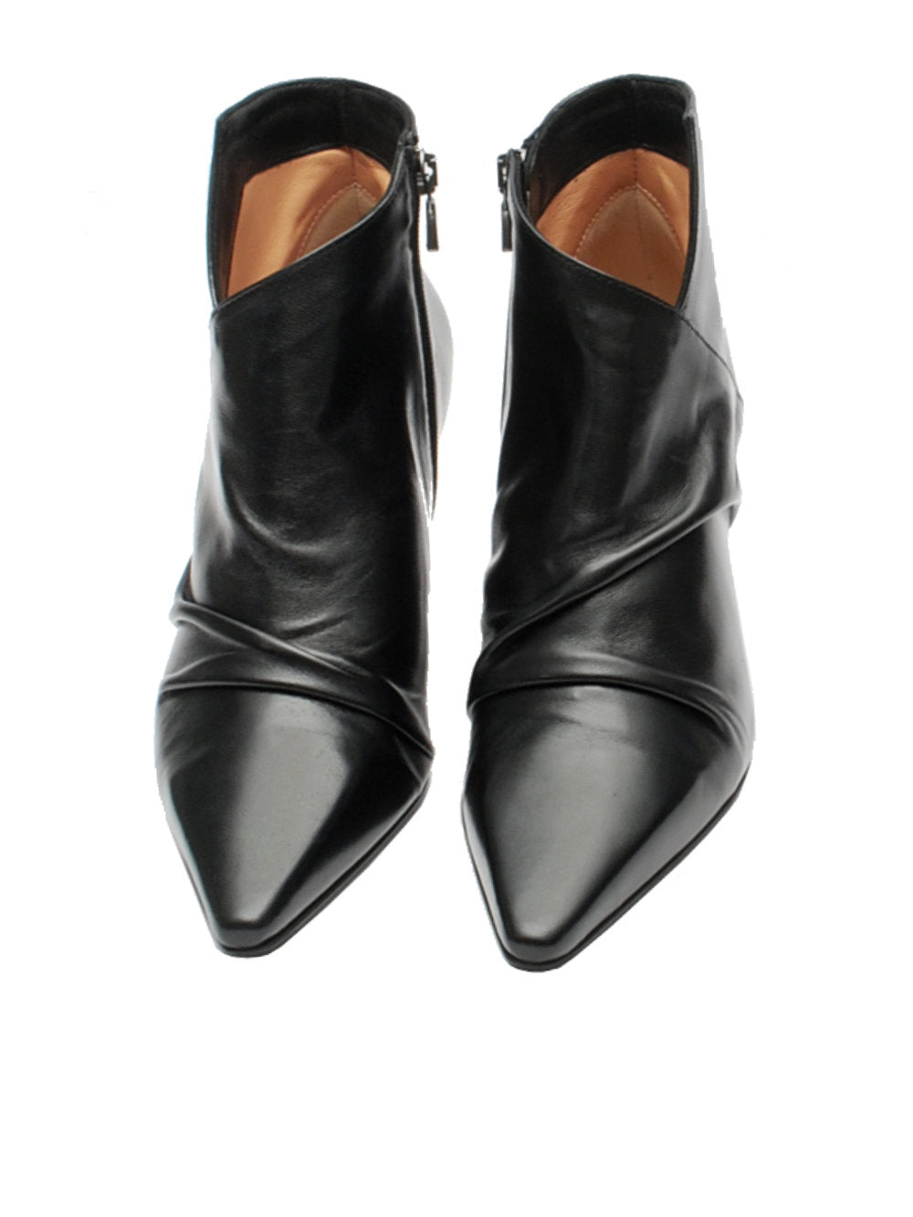 Tronchetto The Seller SS3020 - Nappa Nera Effetto Raggrinzito Tacco 7cm Ai25 - Calzature Nucca