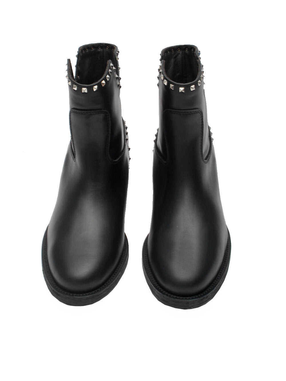 Tronchetto Donna Via Roma 15 - Vitello Nero Borchie Art. 2853 Ai25 - Calzature Nucca