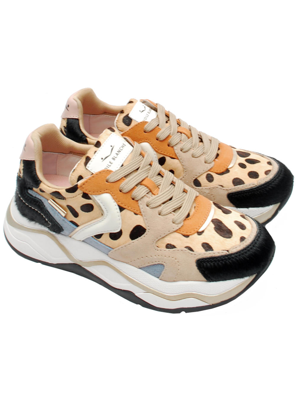 Sneaker Donna Voile Blanche Club 119 - Black Ligt beige (Cod. 1A29) Ai25 - Calzature Nucca