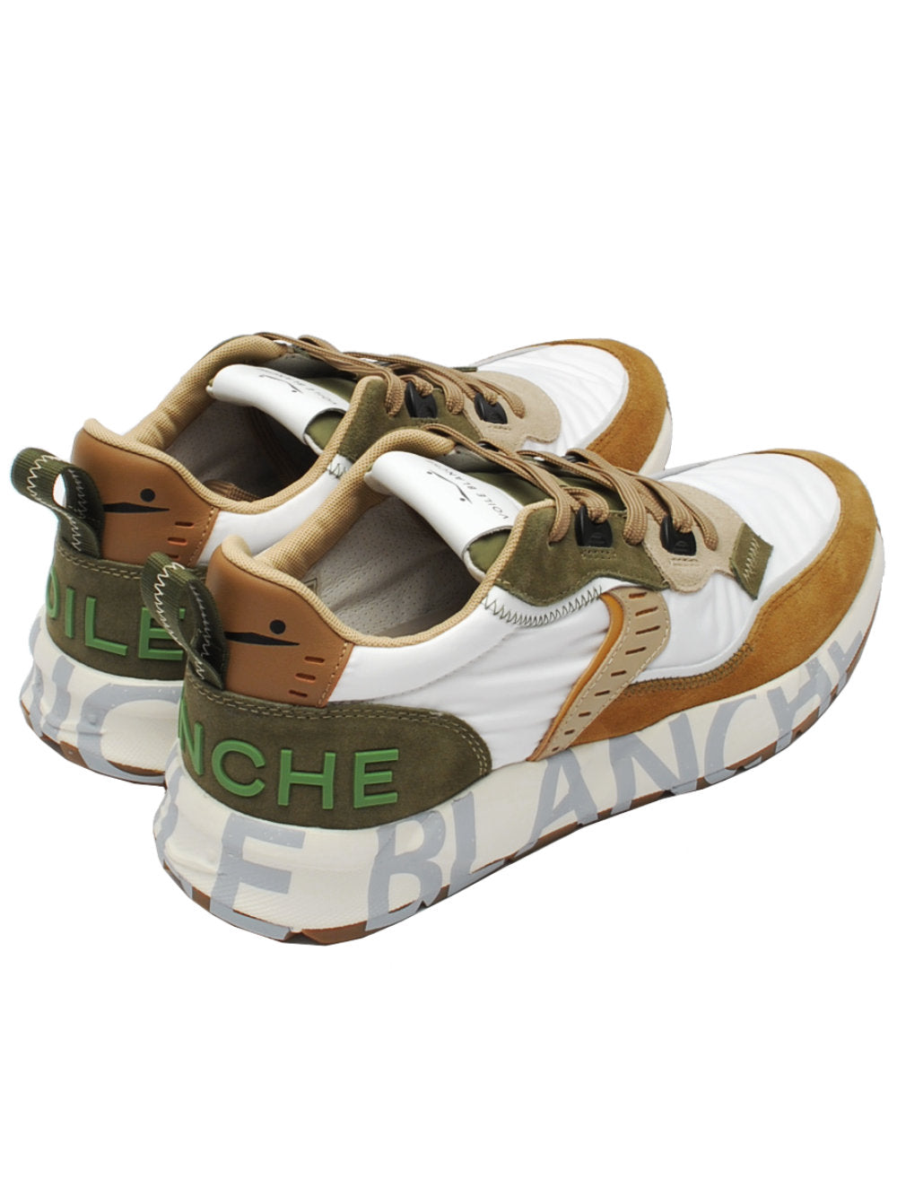 Voile Blanche sneaker club01 7465 bianco beige cuoio verdone pe24