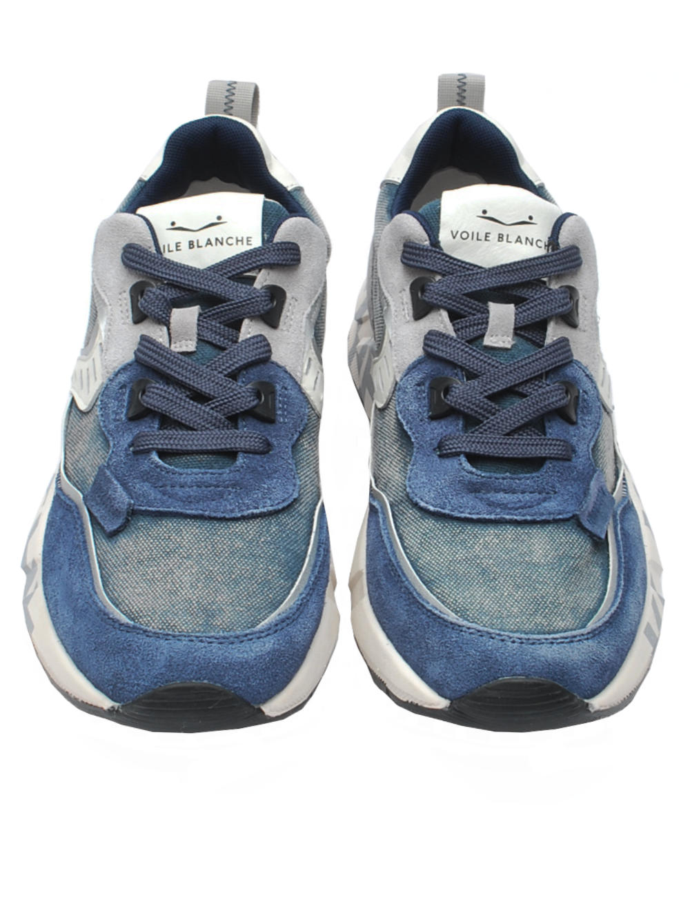 Sneakers Voile Blanche Club01 Suede Canvas Indigo Silky Grey (Cod. 3C67) Pe26