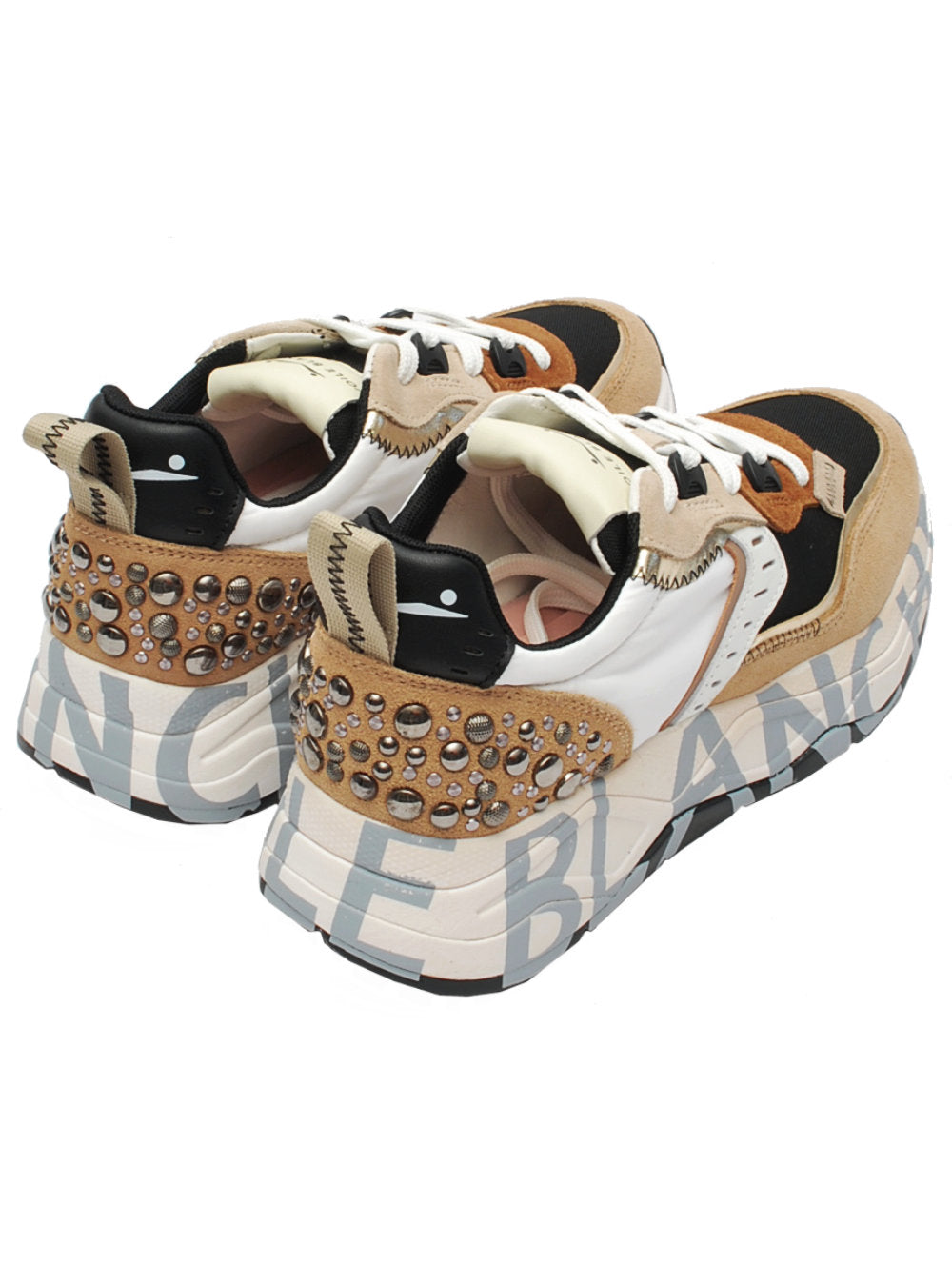 Sneaker Donna Voile Blanche Club 105 - Light Brown - Black - Dove (Cod. 1D33) Ai26