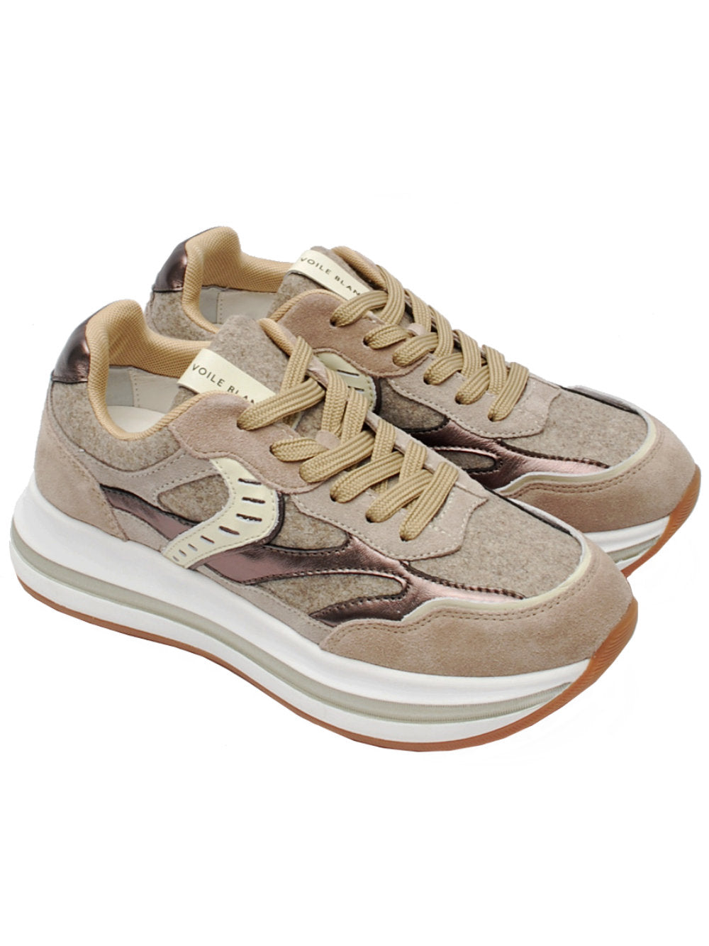 Sneaker Donna Voile Blanche Merry 122 - Dove - Beige (Cod. 1E99) Ai26