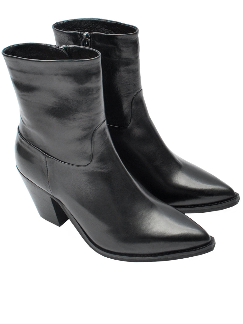Tronchetto Texano Donna 13 Vestreet 1514 Nero in Nappa - Ai25 Calzature Nucca