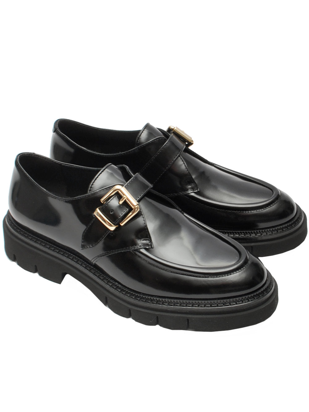 Scarpa con Fibbia Donna 13 Vestreet 408 - Vitello Spazzolato Nero Ai26