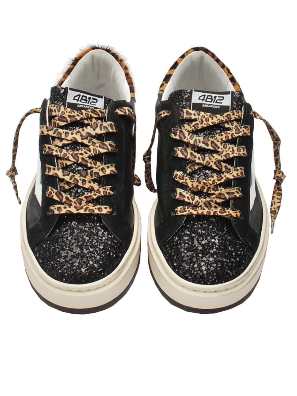 4B12 sneaker evo nero leopardo glitter d315 ai24