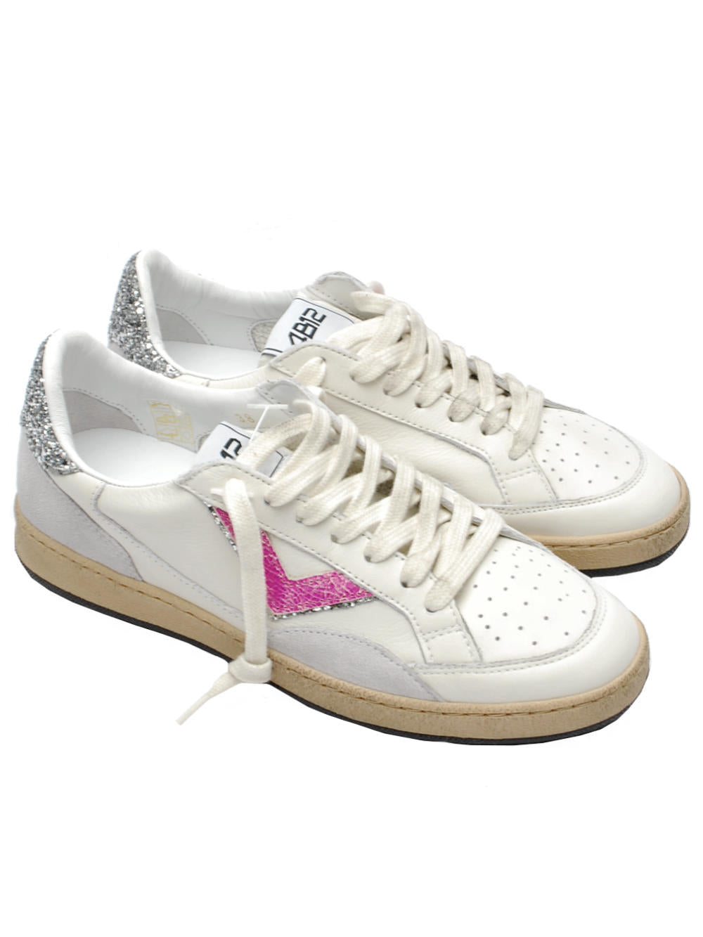 Sneakers Donna 4B12 Playnew D2000 White Fuxia Pe26