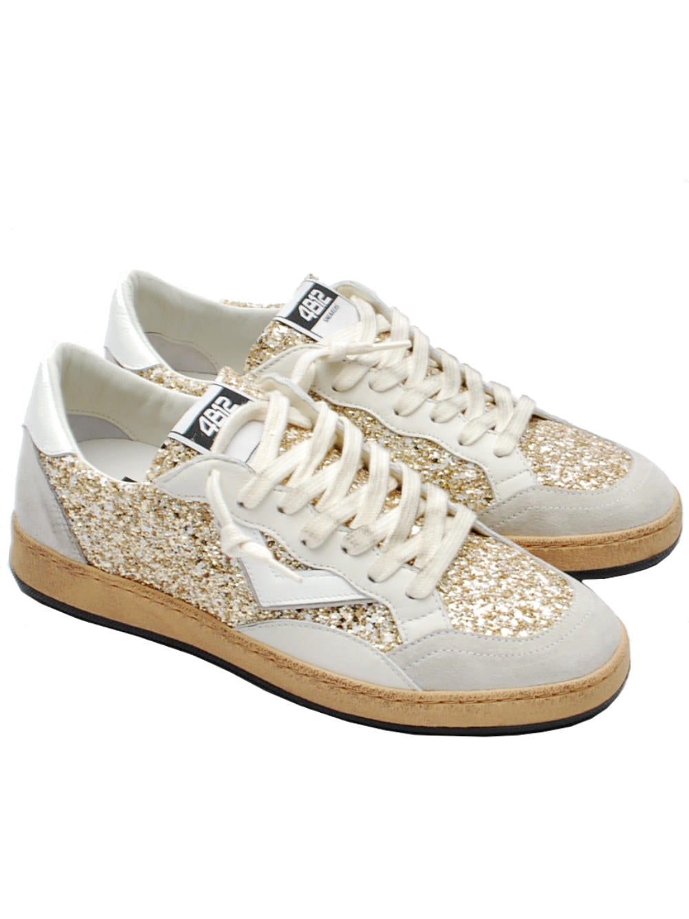 Sneakers Donna 4B12 Playnew D205 Bianco Oro chiaro Pe25 - Calzature Nucca