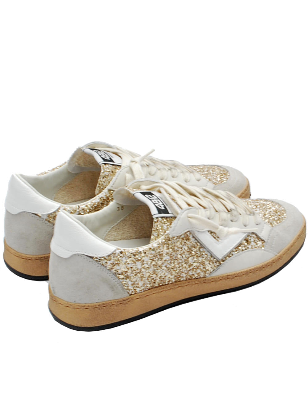 Sneakers Donna 4B12 Playnew D205 Bianco Oro chiaro Pe25 - Calzature Nucca