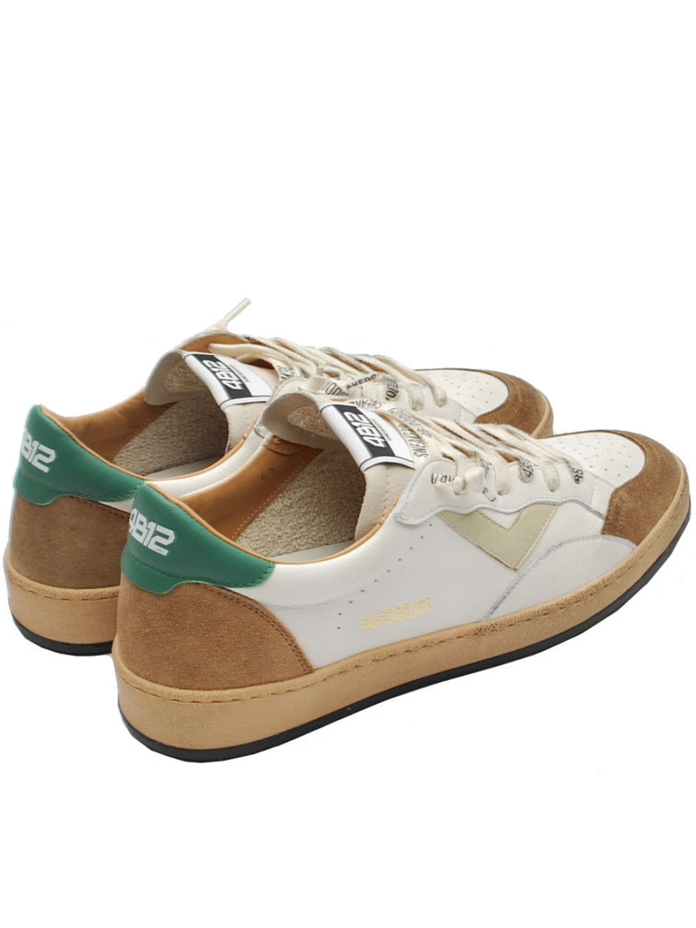 Sneakers Uomo 4B12 Playnew u103 offwhite-green-beige pe25 - Calzature Nucca