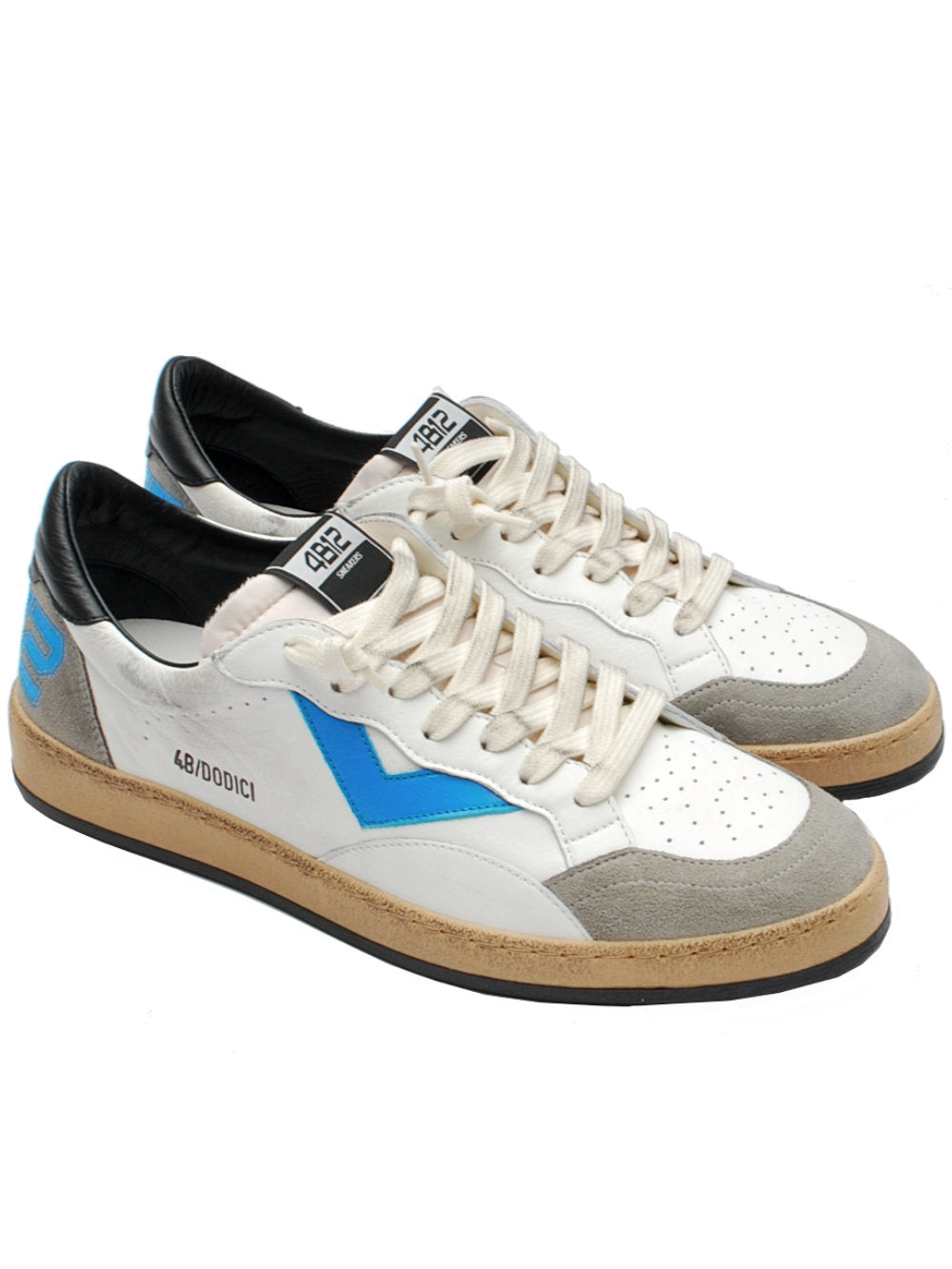 Sneakers Uomo 4B12 Playnew u116 bianca-grigia pe25 - Calzature Nucca