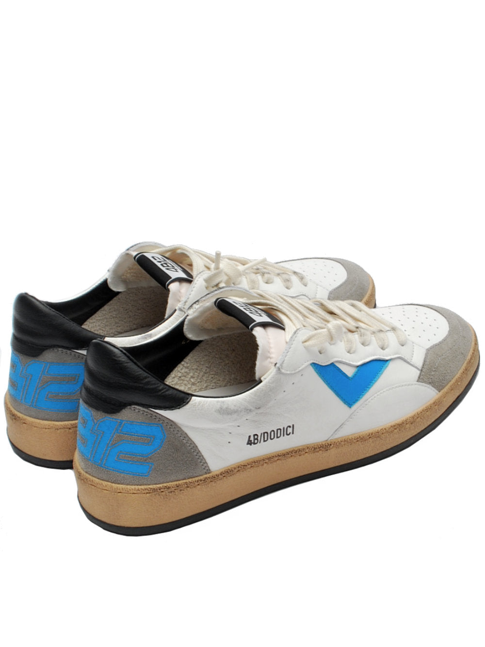 Sneakers Uomo 4B12 Playnew u116 bianca-grigia pe25 - Calzature Nucca