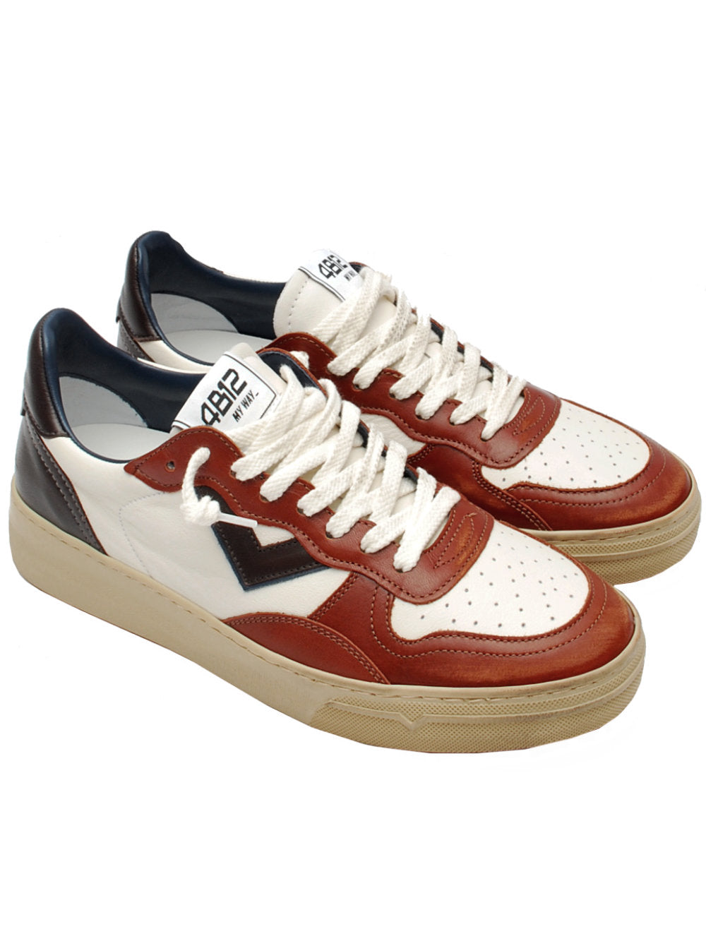 Sneakers Uomo 4B12 Hyper U3016 Off White Brown Ai26