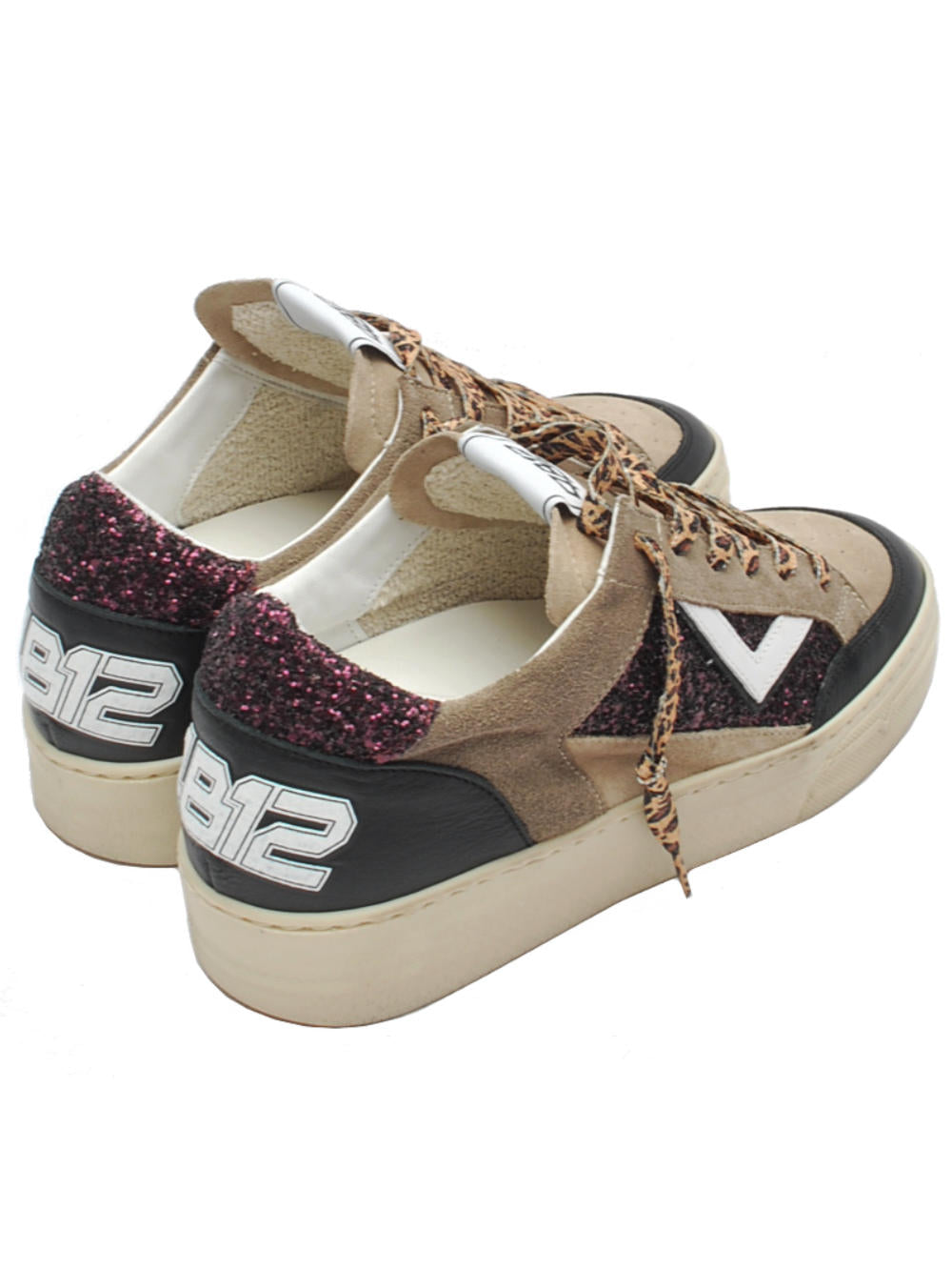 Sneakers Donna 4B12 Kyle D113 Beige Bordeaux Ai25 - Calzature Nucca