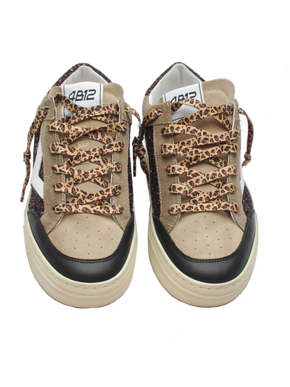 Sneakers Donna 4B12 Kyle D113 Beige Bordeaux Ai25 - Calzature Nucca