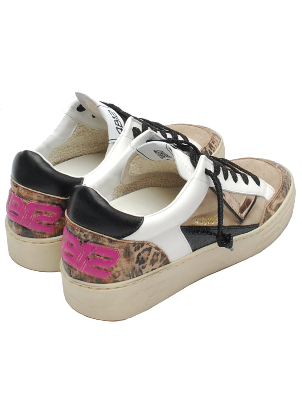 Sneakers Donna 4B12 Kyle D117 Beige Animalier Ai25 - Calzature Nucca