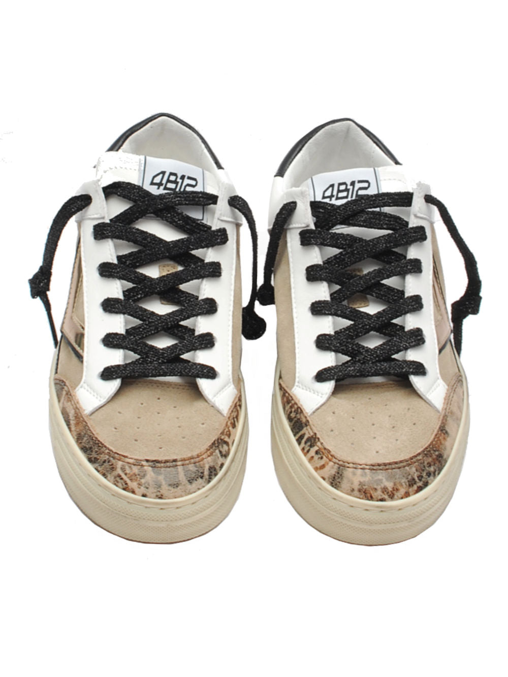 Sneakers Donna 4B12 Kyle D117 Beige Animalier Ai25 - Calzature Nucca