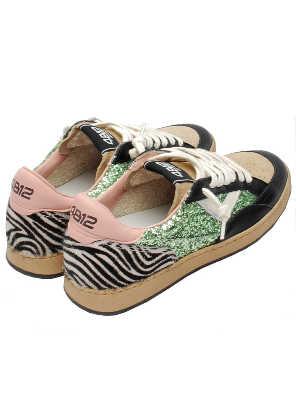 Sneakers Donna 4B12 Playnew D2037 Green Glitter Ai26