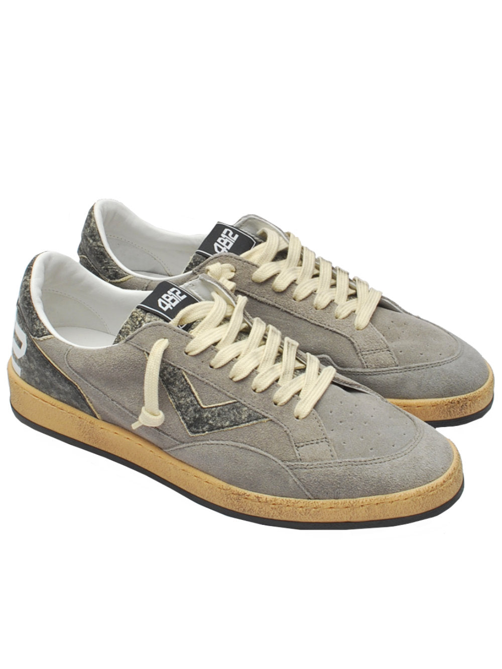Sneakers Uomo 4B12 Playnew U129 Dark Grey Ai25 - Calzature Nucca