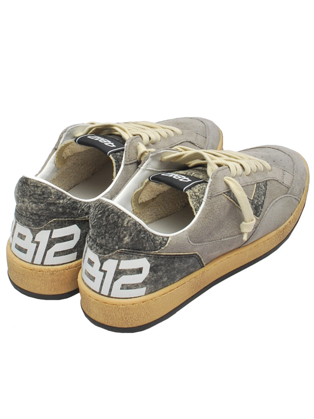 Sneakers Uomo 4B12 Playnew U129 Dark Grey Ai25 - Calzature Nucca