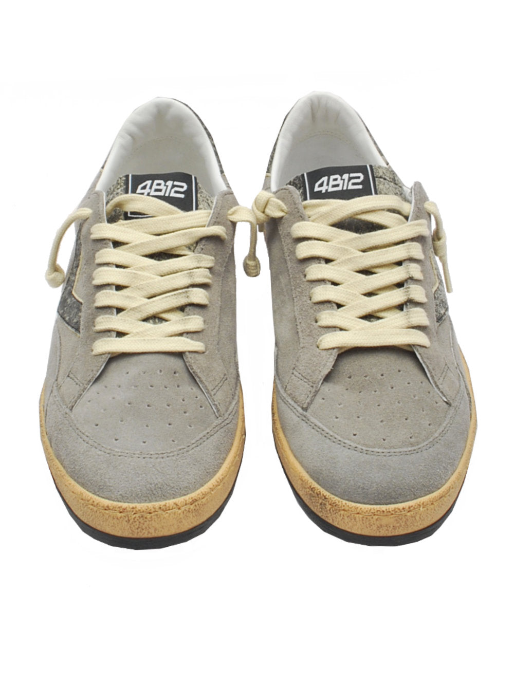 Sneakers Uomo 4B12 Playnew U129 Dark Grey Ai25 - Calzature Nucca