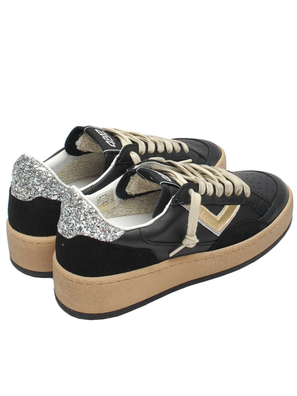 Sneakers Donna 4B12 Playnewsky D221 Black Gold Ai25 - Calzature Nucca