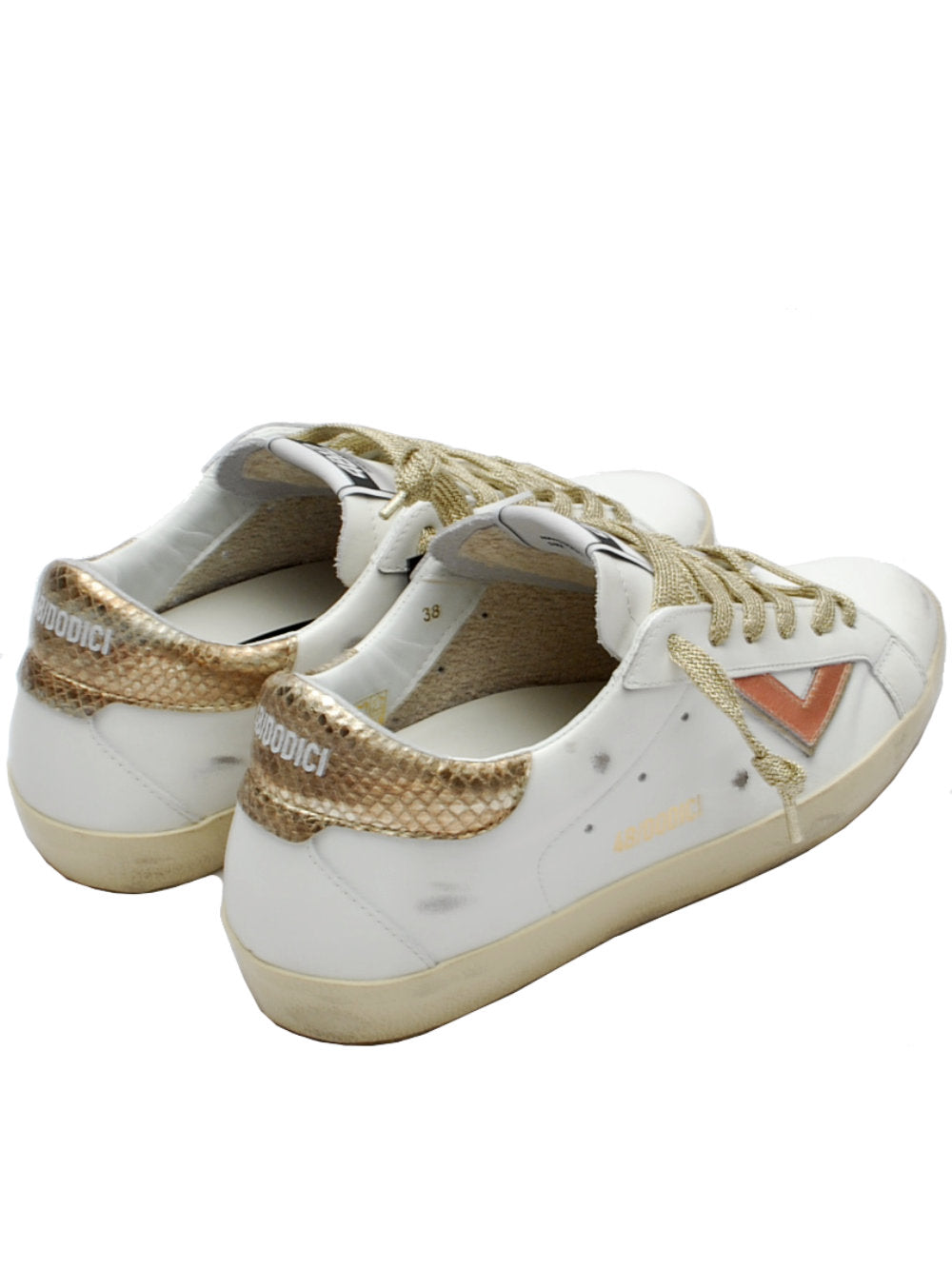 Sneakers Donna 4B12 Suprime D303 Bianco Bronzo Pe25 - Calzature Nucca