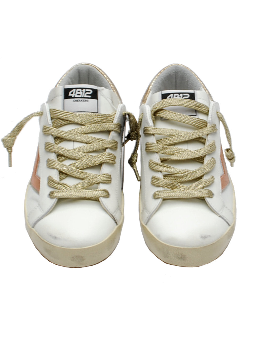 Sneakers Donna 4B12 Suprime D303 Bianco Bronzo Pe25 - Calzature Nucca