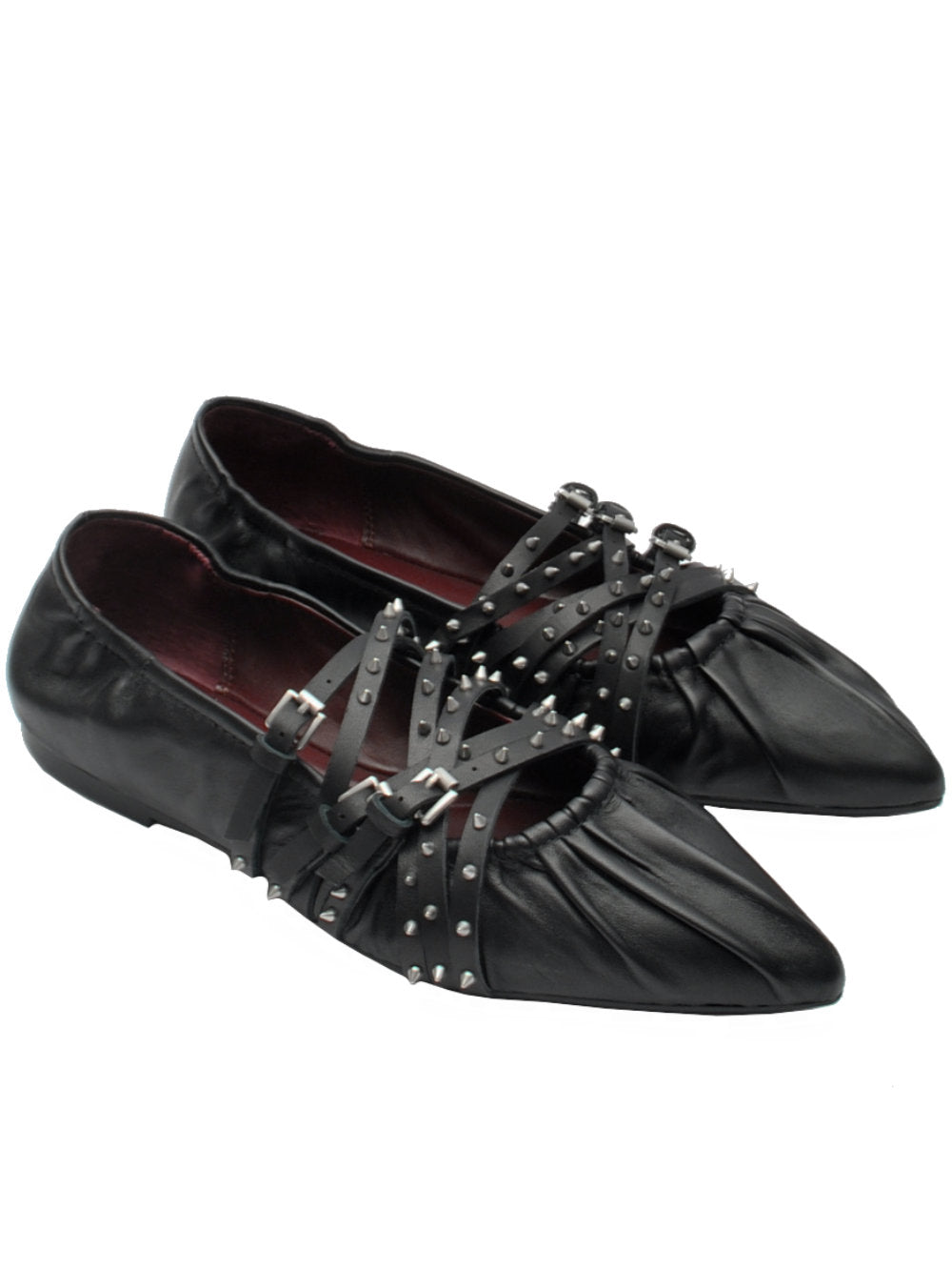 Ballerine Ash Brendah Nera con Cinturini Borchiati Ai25 - Calzature Nucca