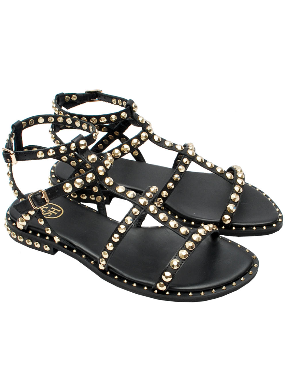 Sandalo Ash Preciuos Black - Borchiette Oro Pe26