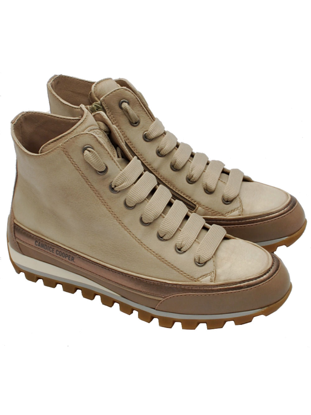 Candice Cooper sneaker mid Janis strip plus taupe ice ai24