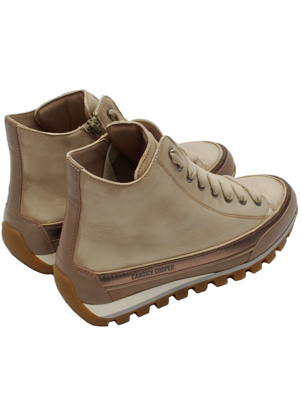 Candice Cooper sneaker mid Janis strip plus taupe ice ai24